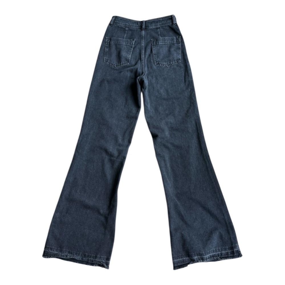 We The Free Free People Raw Hem Flare Charcoal Jeans Size 26 - Picture 3 of 11